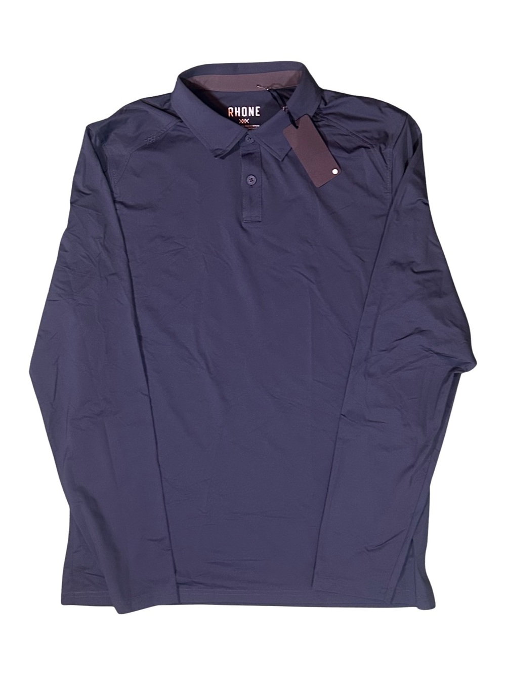 Rhone Navy Blue Long Sleeve Commuter Polo Performance Active Golf NWT M
